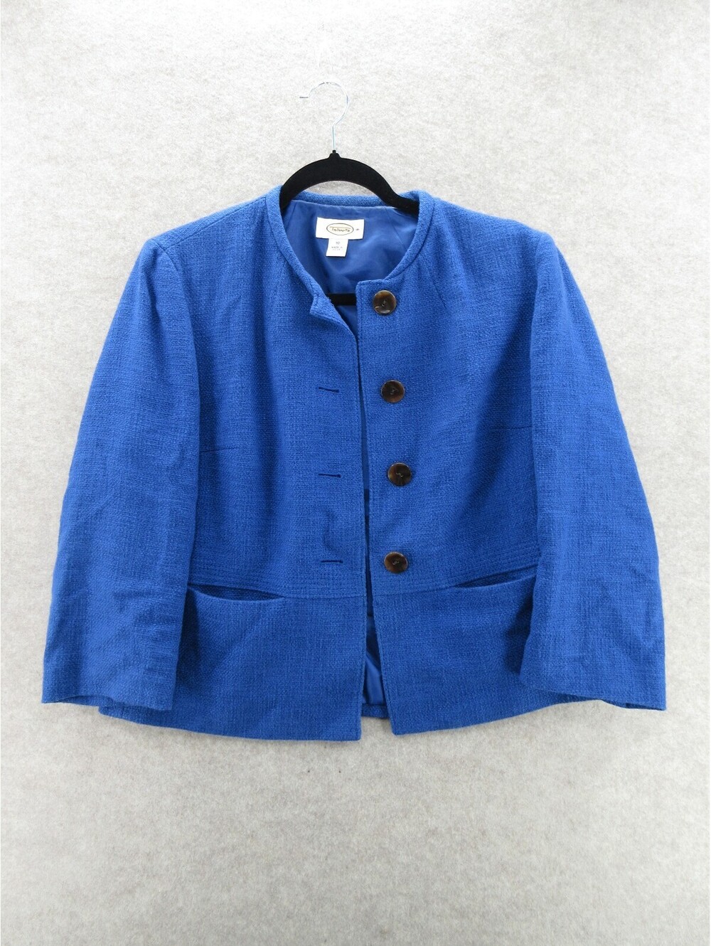 Talbots Women’s Size 10 Blue Textured Button Front Blazer Jacket
